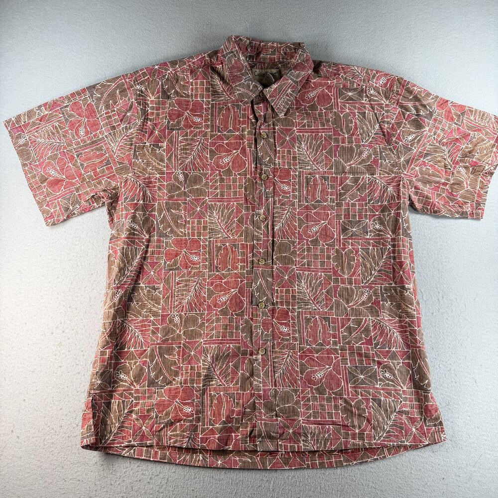 Cooke Street Honolulu Mens 2XL Hawaiian Aloha Shirt Cotton Hibiscus Floral